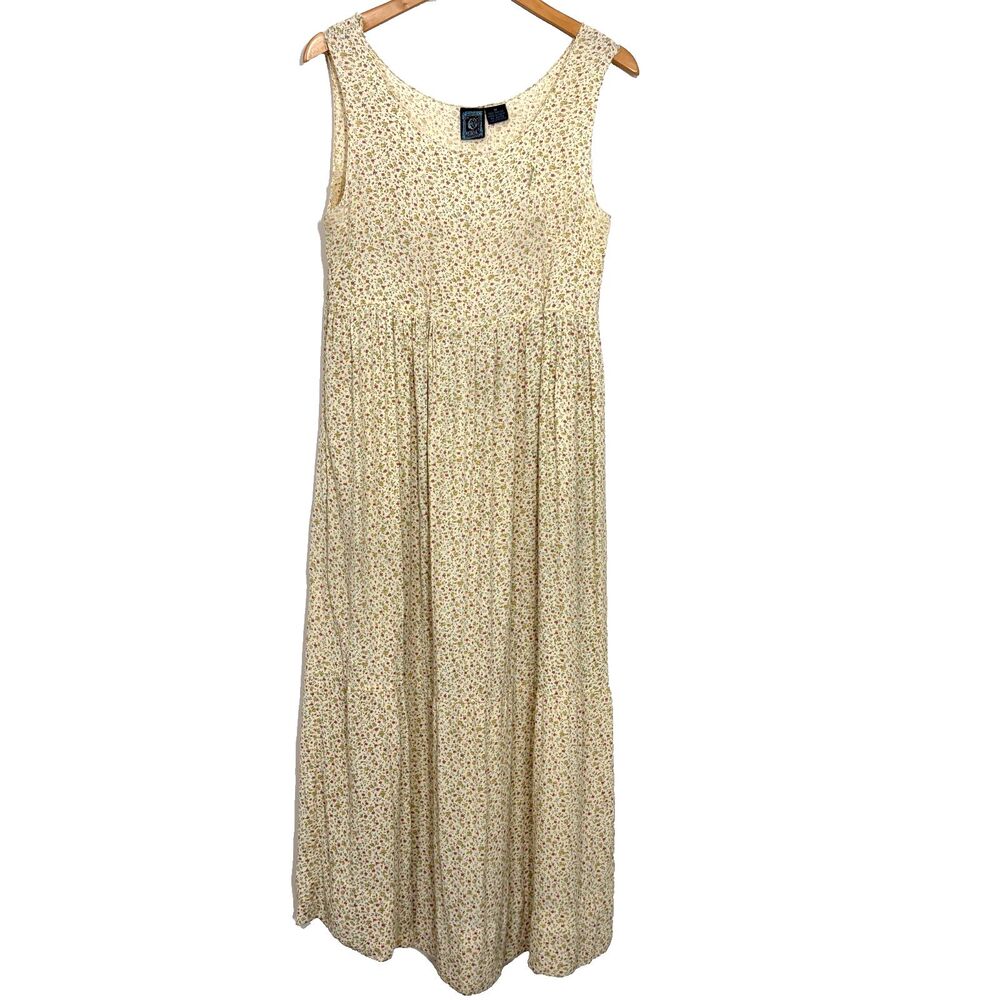Ecote Maxi Dress Ditsy Floral Minimalist Y2K Cottage Tiered Boho Whimsy Hippie